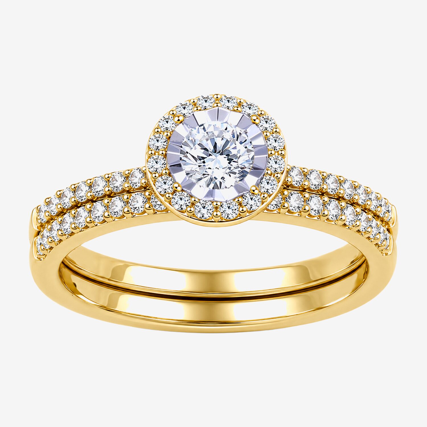 Surrounded by Love (H / I1-I2) Womens 5/8 CT. T.W. Lab Grown White Diamond Sterling Silver Round Side Stone Bridal Set