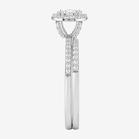 Surrounded by Love (H / I1-I2) Womens 5/8 CT. T.W. Lab Grown White Diamond Sterling Silver Round Side Stone Bridal Set