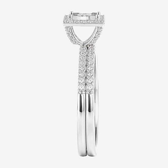 Surrounded by Love (H / I1-I2) Womens 5/8 CT. T.W. Lab Grown White Diamond Sterling Silver Side Stone Bridal Set