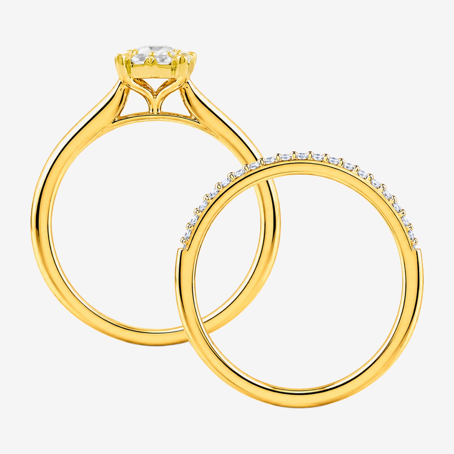 Surrounded by Love (H / I1-I2) Womens 1/2 CT. T.W. Lab Grown White Diamond Sterling Silver Halo Bridal Set