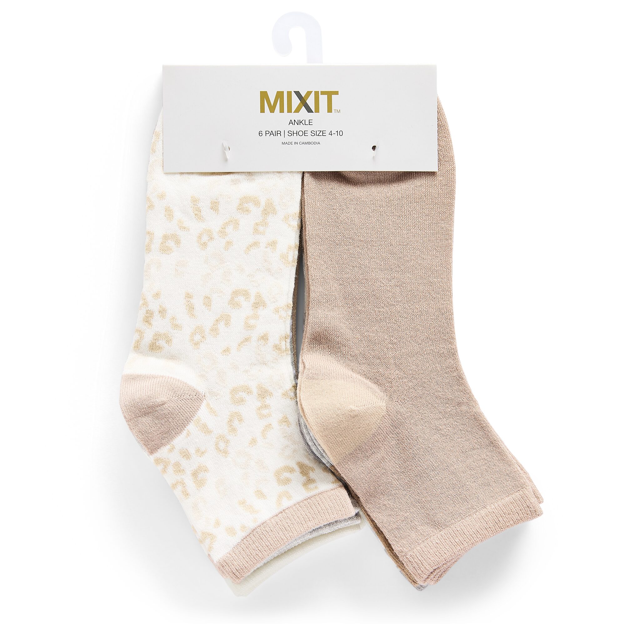 Mixit Womens 6 Pair Low Cut Socks