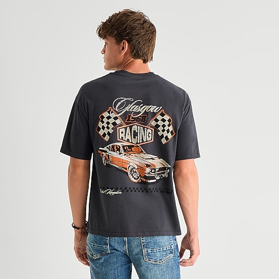 Arizona Mens Crew Neck Short Sleeve Boxy Fit Graphic T-Shirt