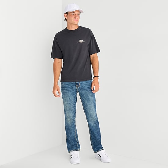 Arizona Mens Crew Neck Short Sleeve Boxy Fit Graphic T-Shirt