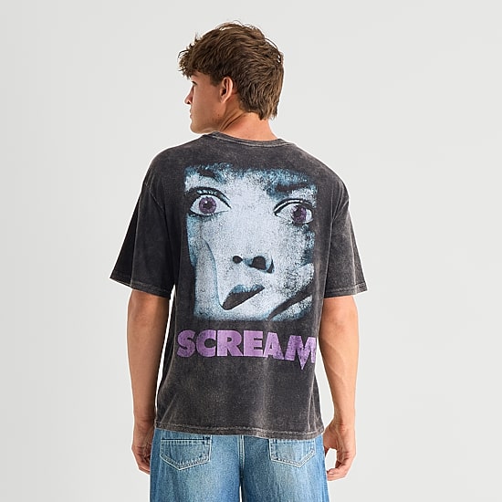Scream Mens Crew Neck Short Sleeve Boxy Fit Graphic T-Shirt