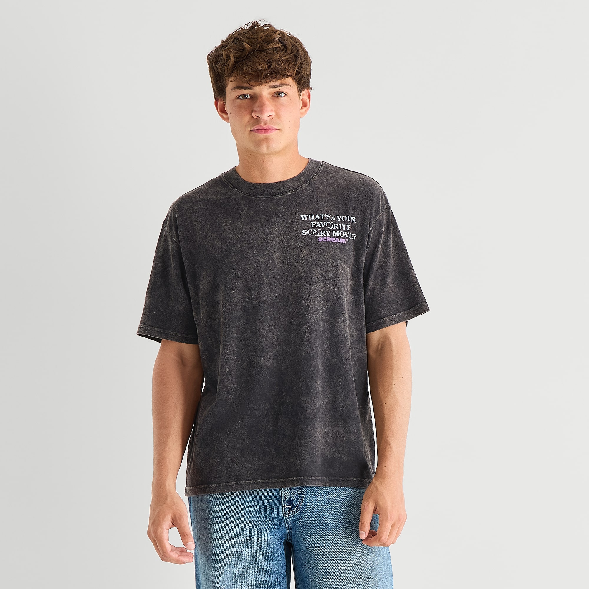 Scream Mens Crew Neck Short Sleeve Boxy Fit Graphic T-Shirt