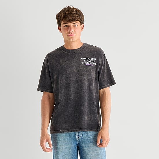 Scream Mens Crew Neck Short Sleeve Boxy Fit Graphic T-Shirt