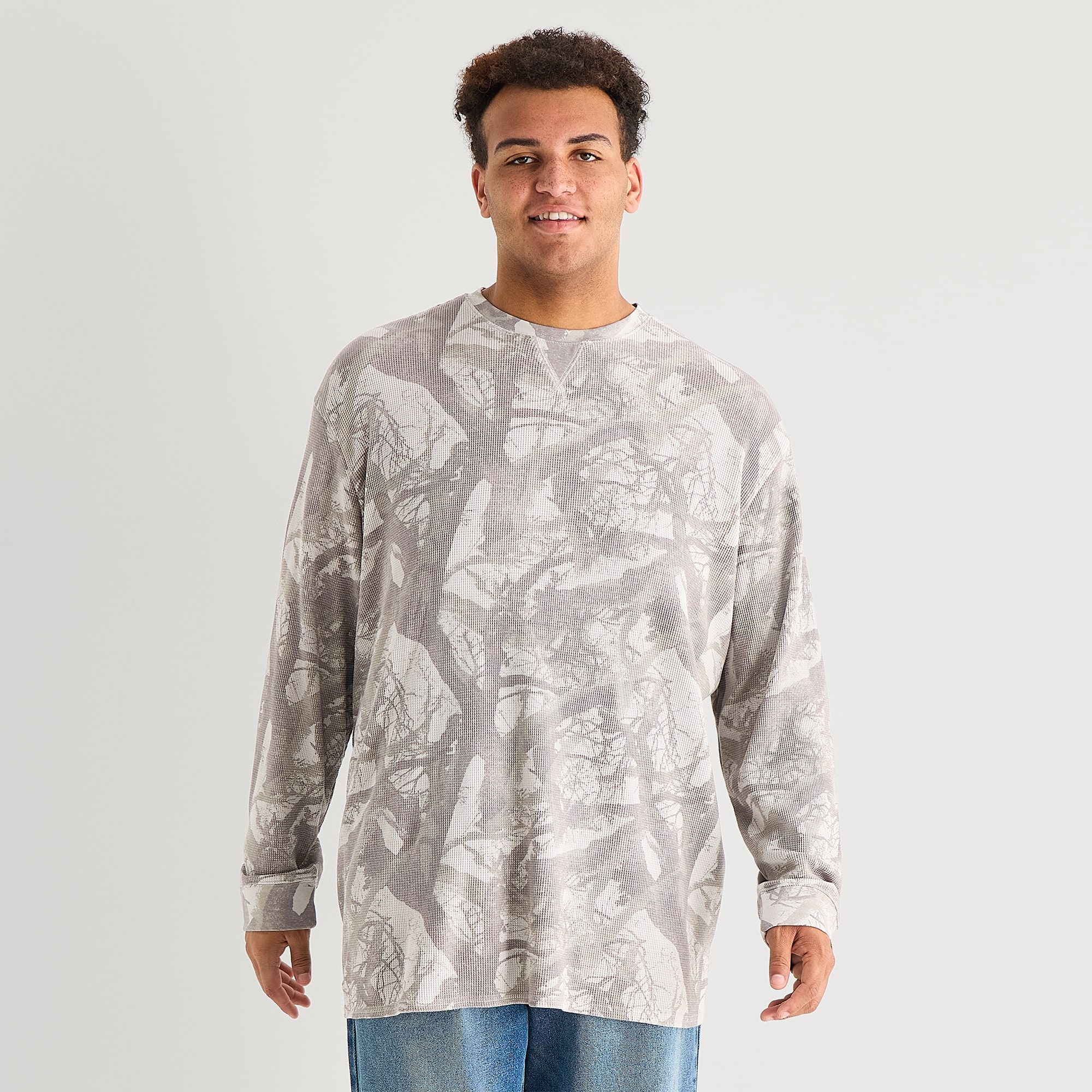 Arizona Mens Crew Neck Long Sleeve Classic Fit Big and Tall Thermal Top