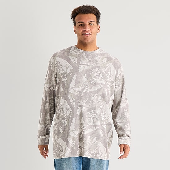 Arizona Mens Crew Neck Long Sleeve Classic Fit Big and Tall Thermal Top