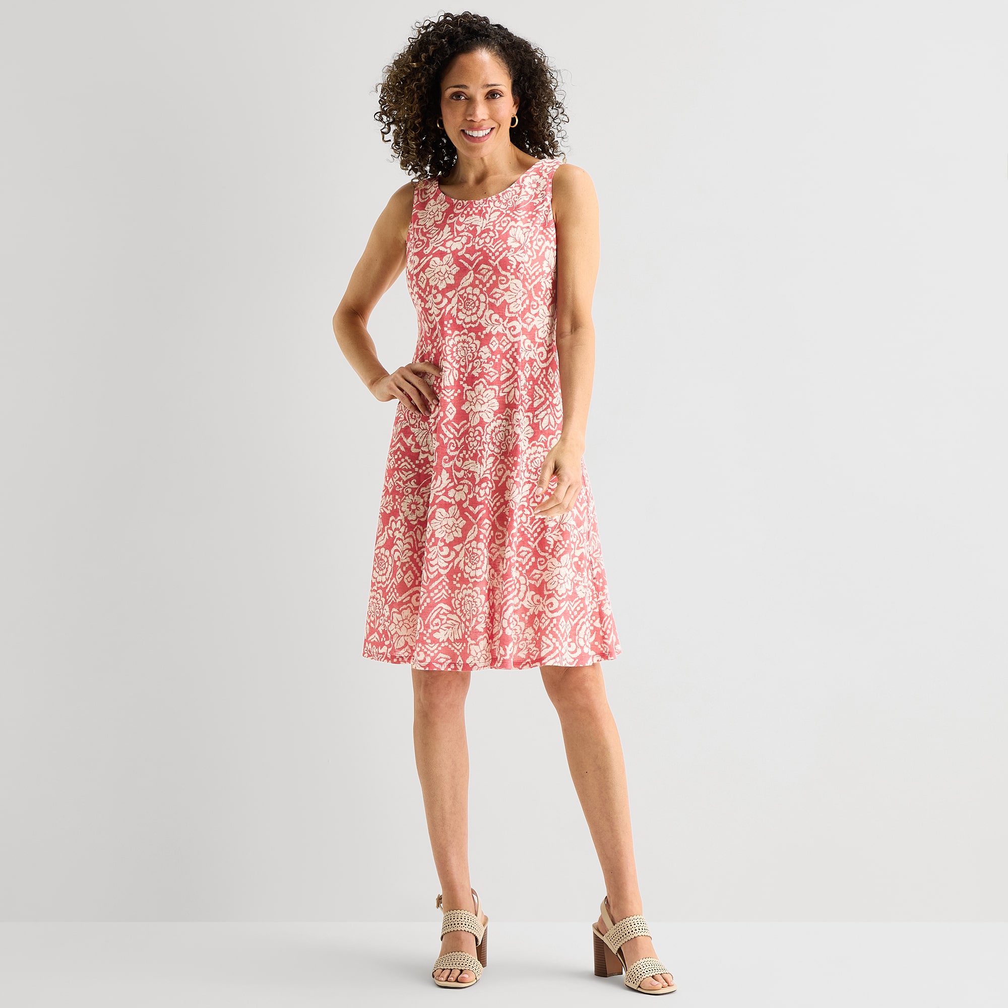 Perceptions Womens Floral Jacket Dress