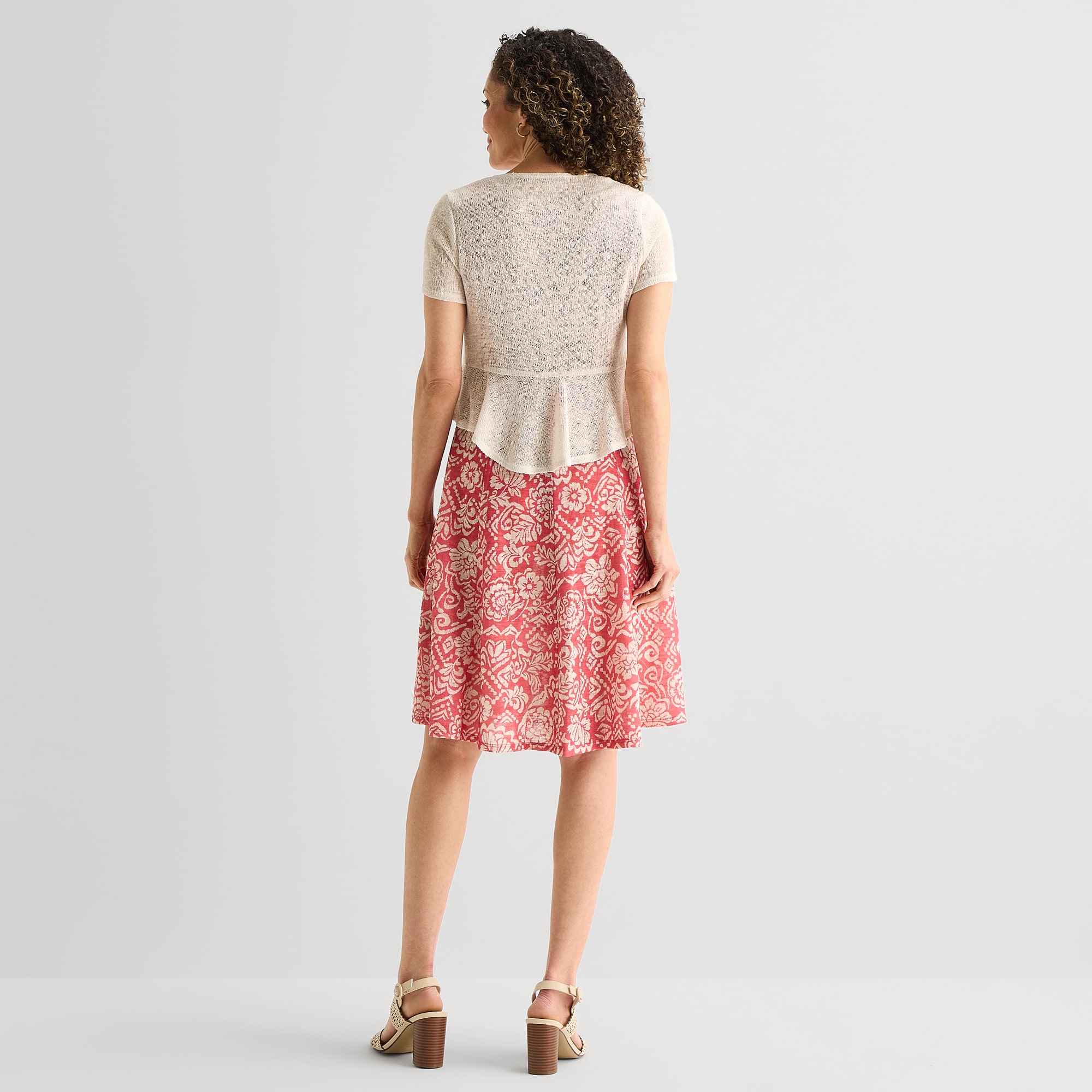 Perceptions Womens Floral Jacket Dress