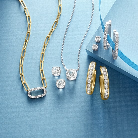 Yes, Please! (G-H / I1-12) Womens Diamond Accent Lab Grown White Diamond 14K Gold Over Silver Paperclip 18 Inch Pendant Necklace