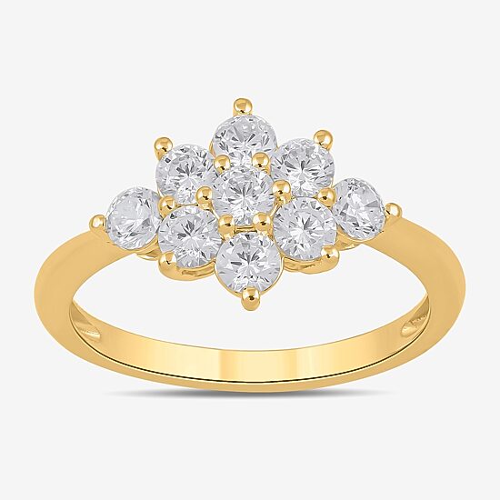Diamond Blossom Cluster Rings