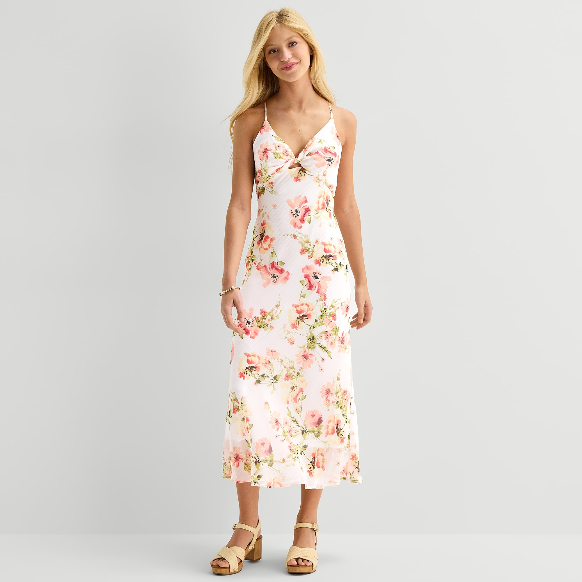 Emerald Sundae Womens Juniors Sleeveless Slip Dress
