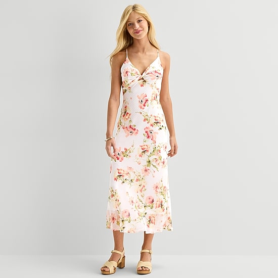 Emerald Sundae Womens Juniors Sleeveless Slip Dress