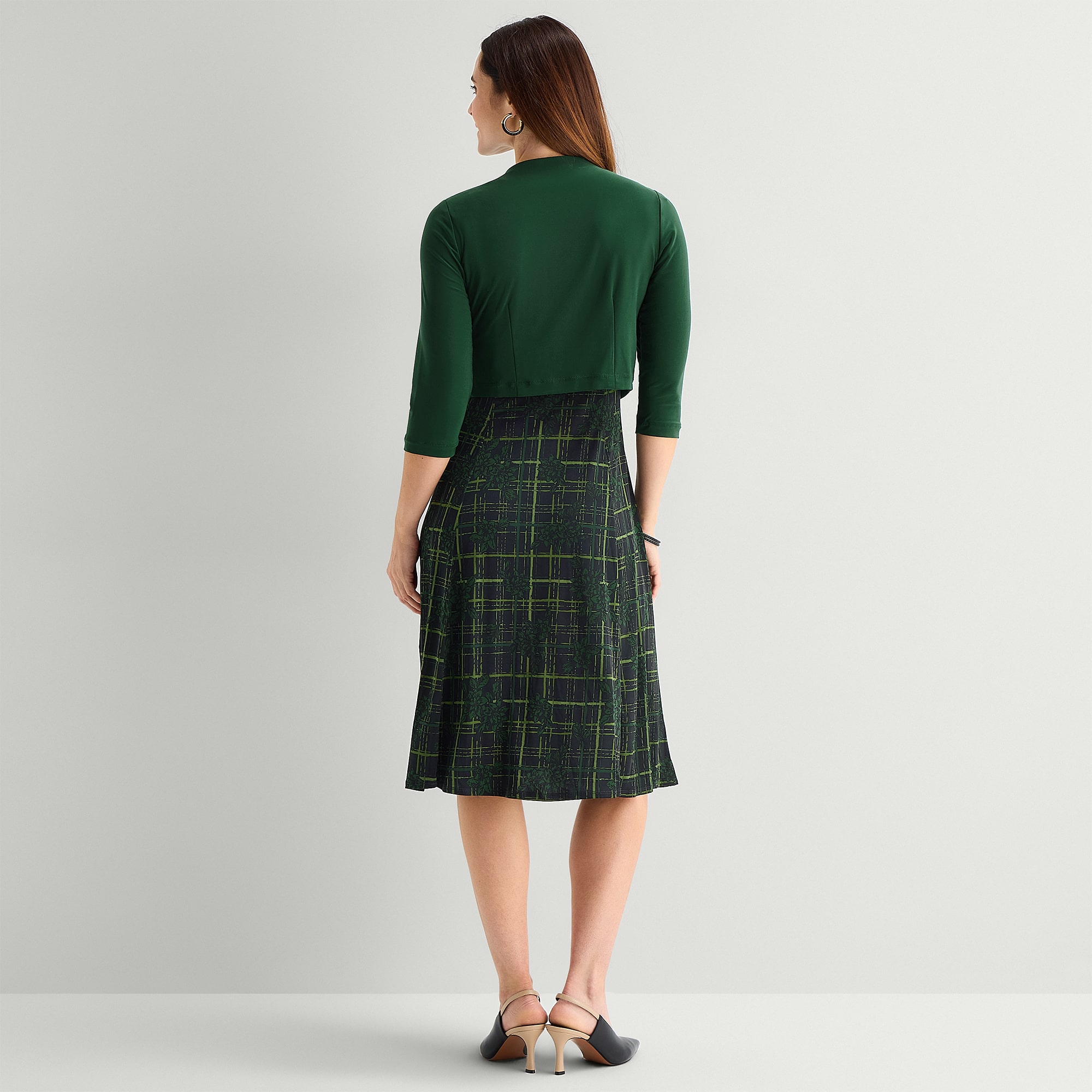 Danny & Nicole Womens Midi Floral Jacket Dress