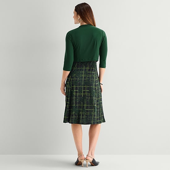 Danny & Nicole Womens Midi Floral Jacket Dress