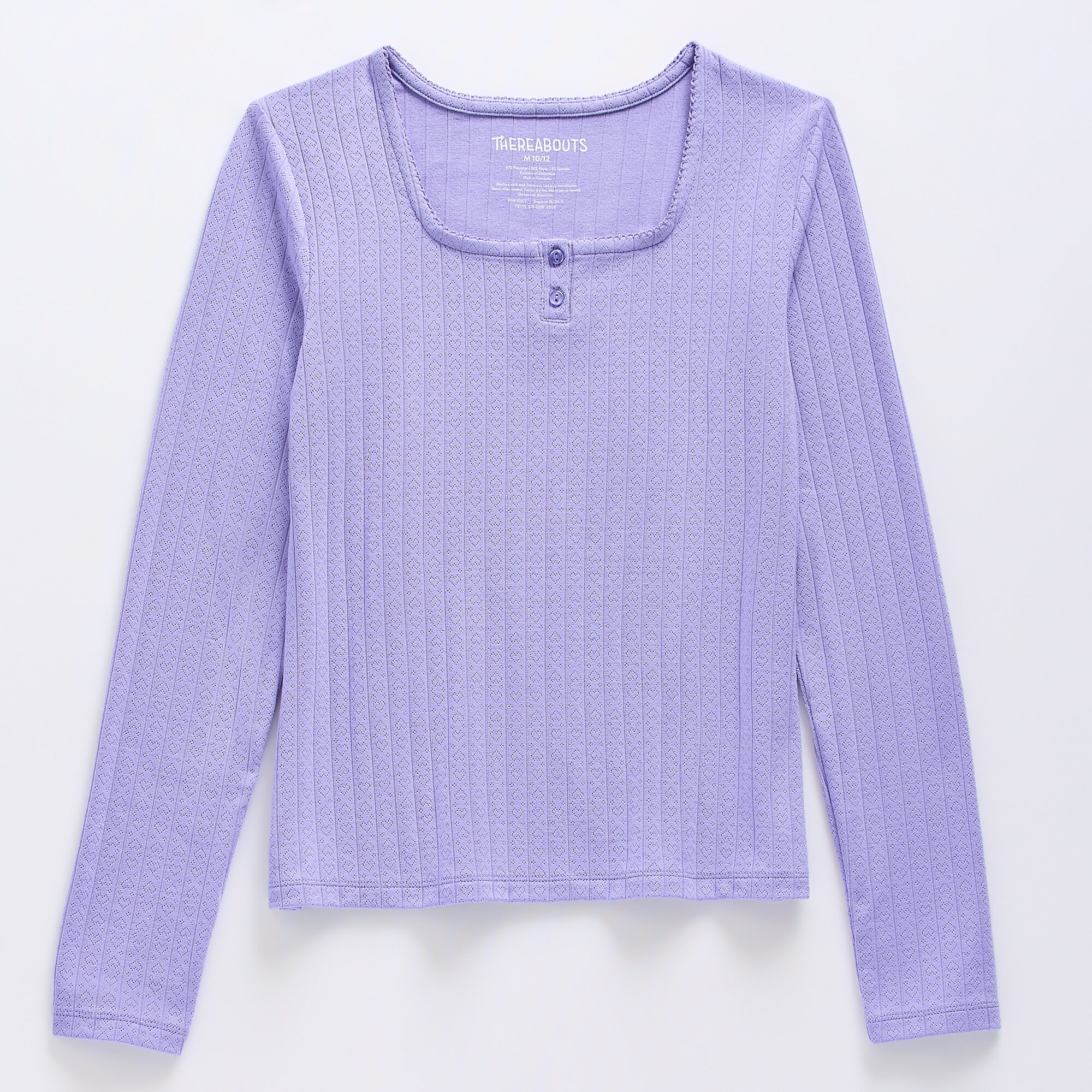 Thereabouts Little & Big Kid Girls Square Neck Long Sleeve T-Shirt