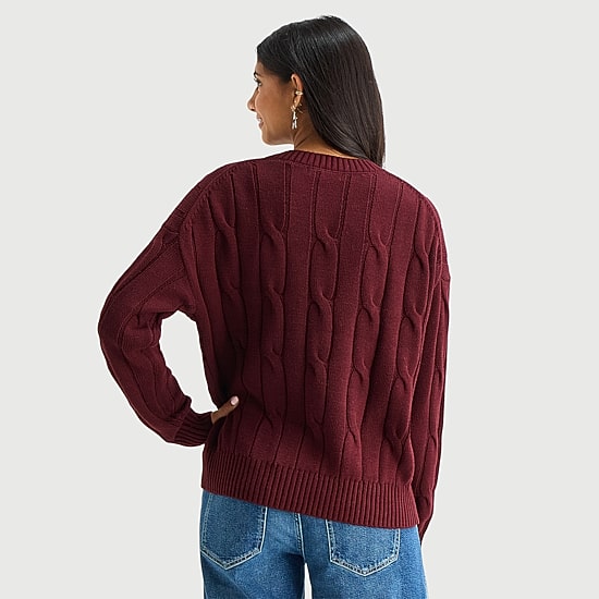 Arizona Juniors Womens Crew Neck Long Sleeve Pullover Sweater