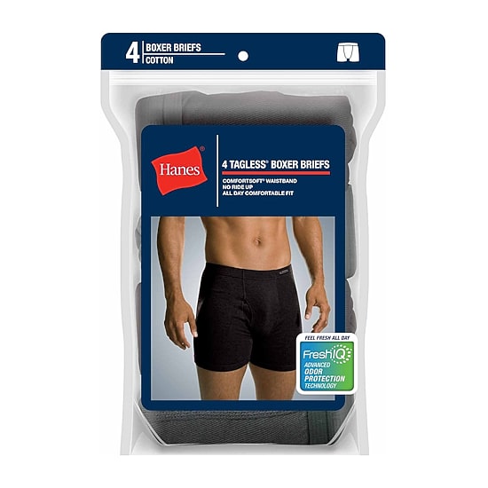Hanes Fresh I Q Comfortsoft Mens 4 Pack Boxer Briefs J746l4