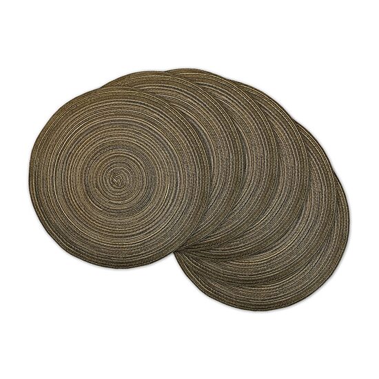 Design Imports Round Woven 6pc. Placemats