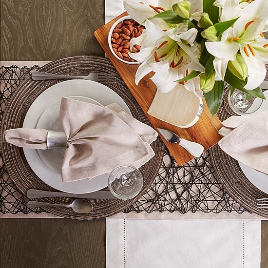 Design Imports Round Woven 6pc. Placemats
