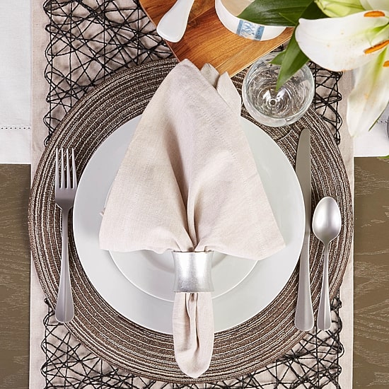 Design Imports Round Woven 6pc. Placemats