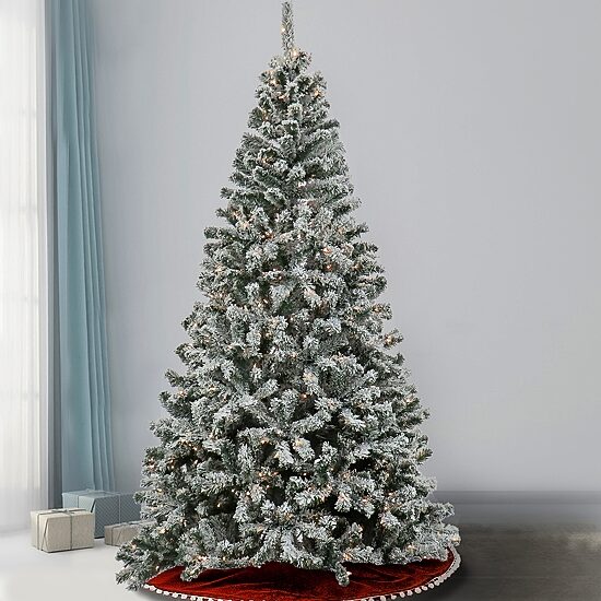 National Tree Co. 7.5ft Pre-Lit Frosted Spruce Flocked Christmas Tree