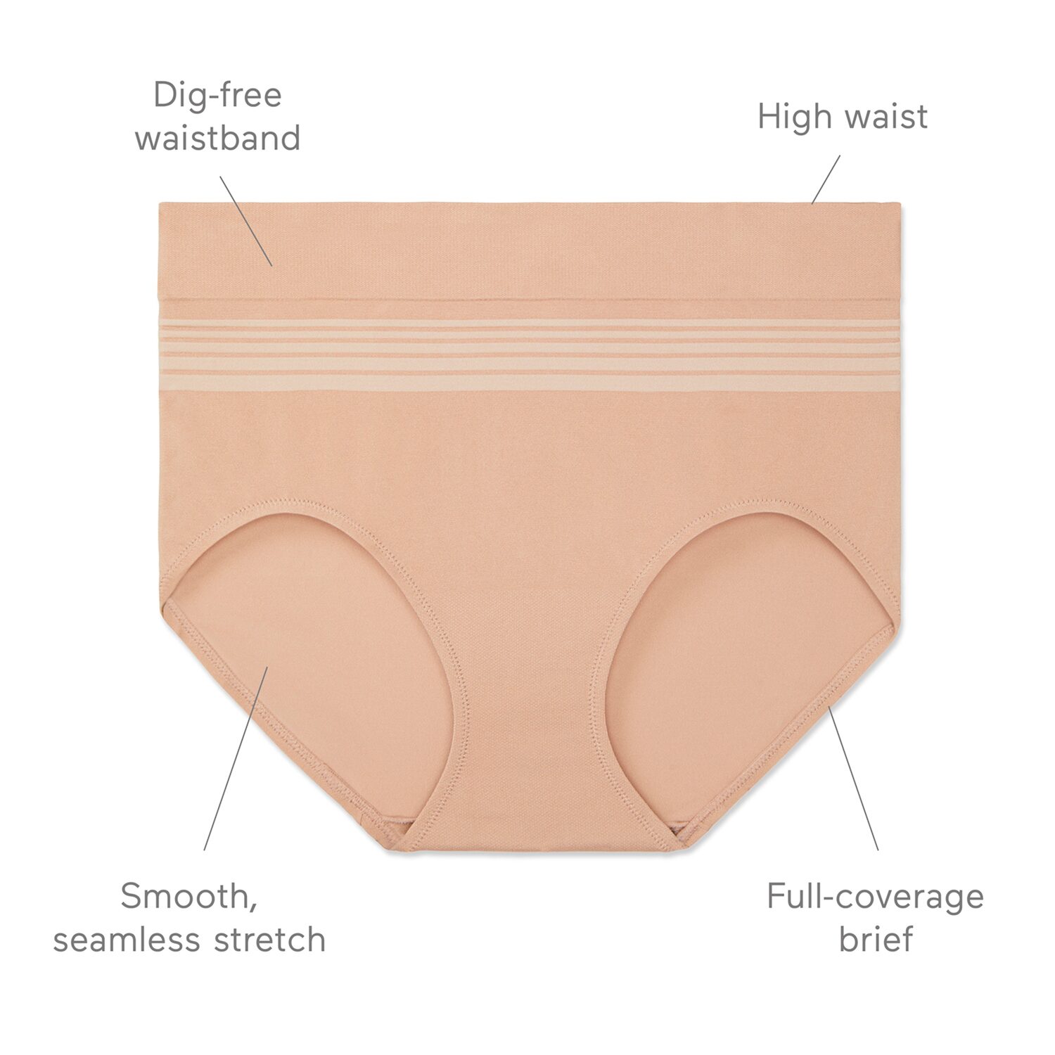 Warners® No Pinching, Problems® Dig-Free Comfort Waist Smooth and Seamless Brief RS1501P