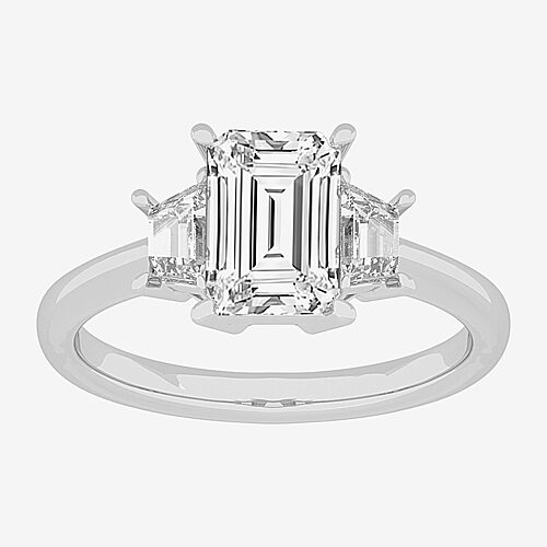Modern Bride (g-h / Si1-si2) Womens 4 Ct. T.w. Lab Grown White Diamond 14k Gold 3-stone Engagement Ring