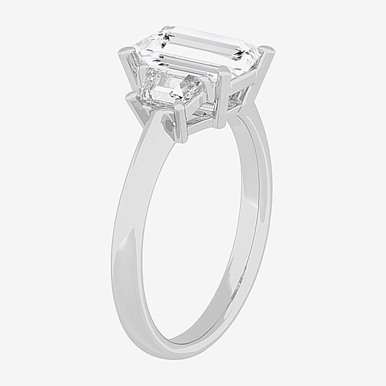 (G-H / Si1-Si2) Womens 4 CT. T.W. Lab Grown White Diamond 14K Gold 3-Stone Engagement Ring