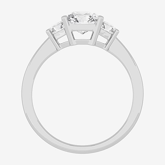 (G-H / Si1-Si2) Womens 4 CT. T.W. Lab Grown White Diamond 14K Gold 3-Stone Engagement Ring