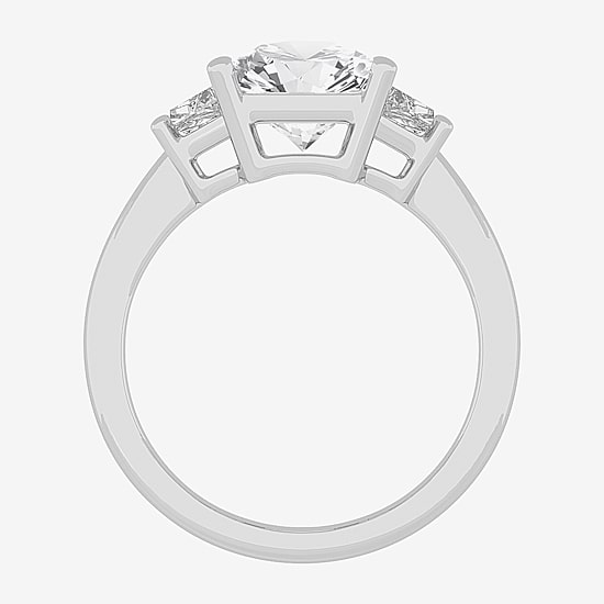 (G-H / Si1-Si2) Womens 2 3/4 CT. T.W. Lab Grown White Diamond 14K Gold 3-Stone Engagement Ring