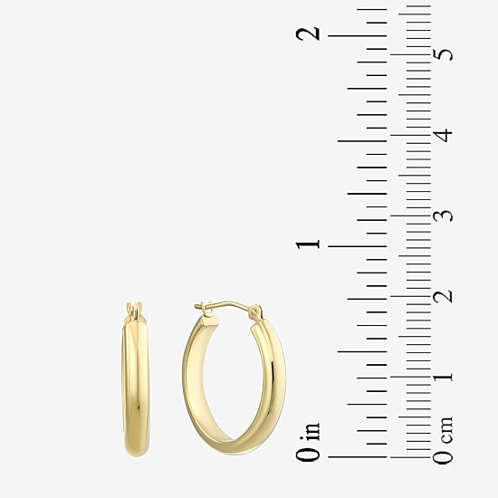 14K Gold Thick Hoop Earrings 