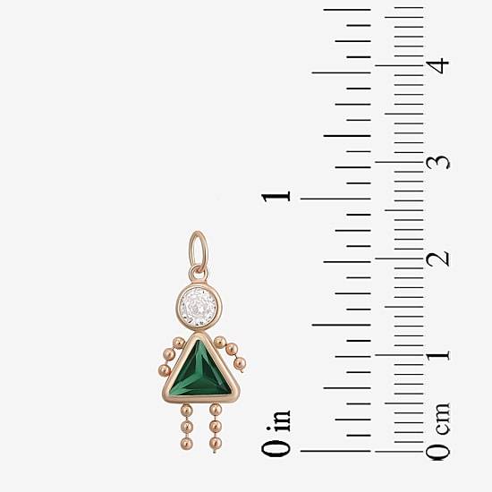 10K Gold May Birthstone Babies Girl Charm