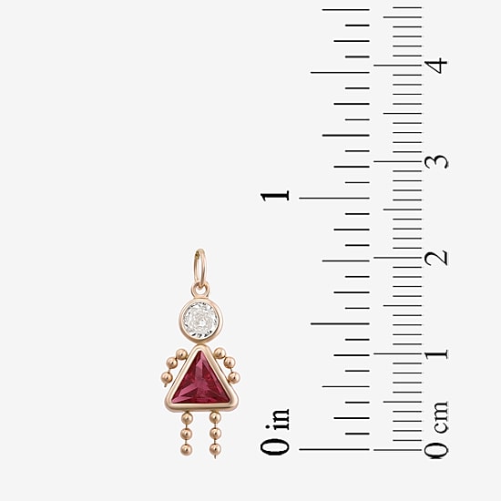 10K Gold October Birthstone Babies Girl Charm