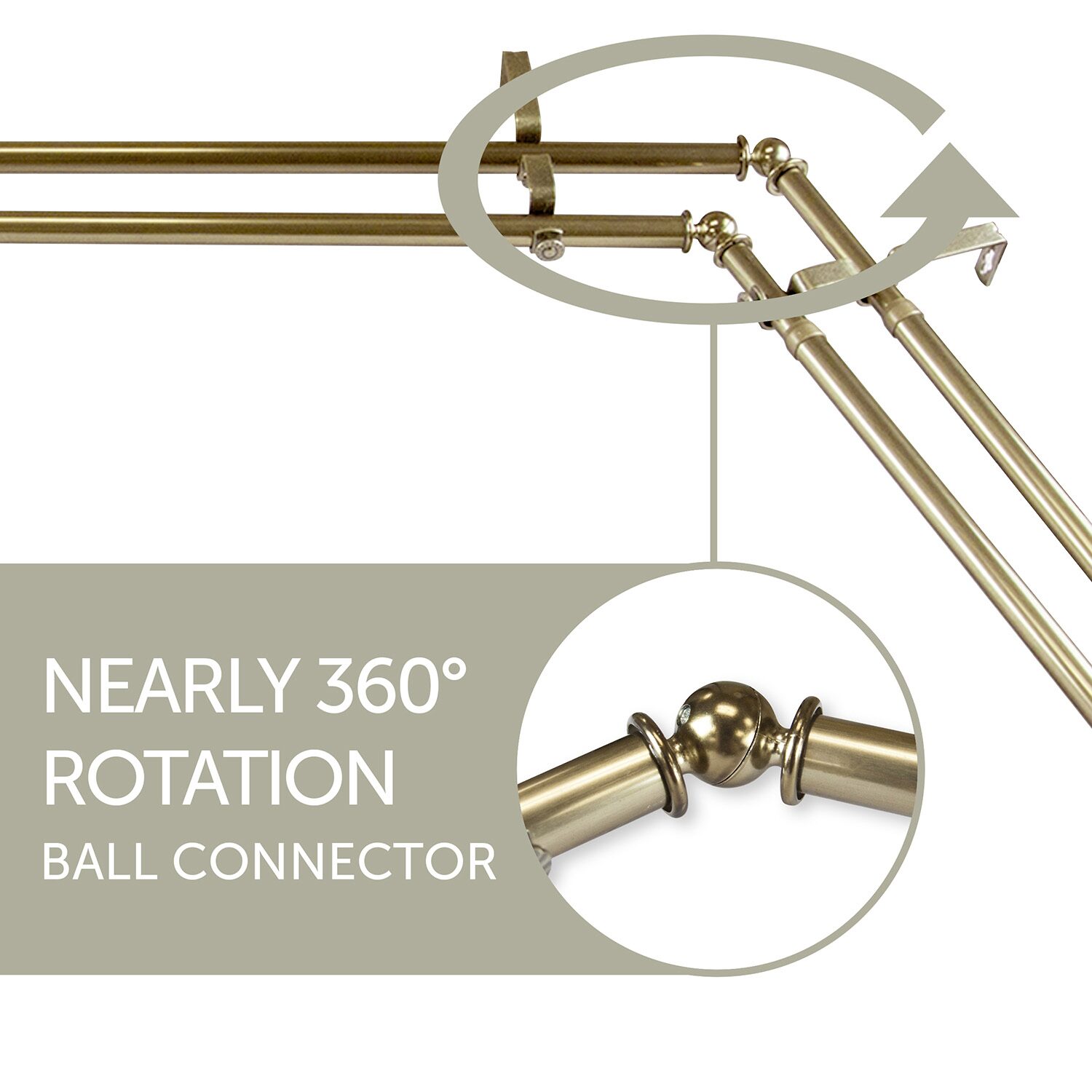 Rod Desyne Merlyn Corner Double Curtain