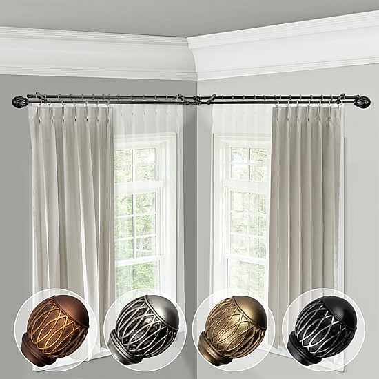 Rod Desyne Tyoma Corner Double Curtain Rod