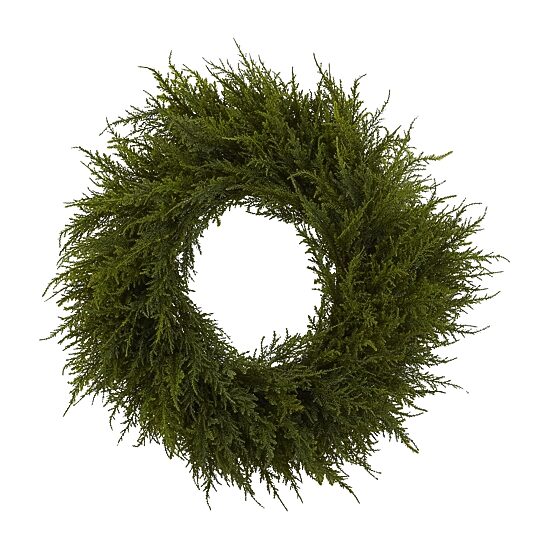 Nearly Natural 24in Cedar Wreath