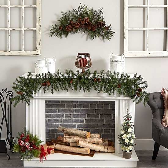 Nearly Natural 28in Teardrop Indoor Christmas Swag