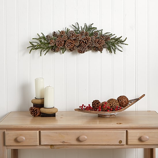 Nearly Natural 26in Teardrop Indoor Christmas Swag