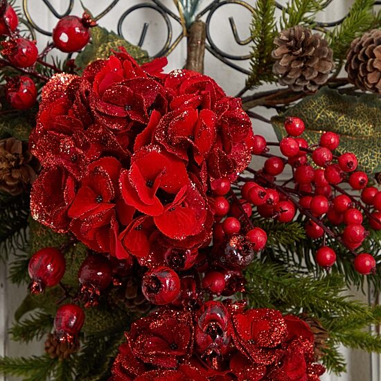 Nearly Natural 30in Apple Berry Wreath