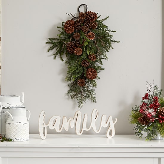 Nearly Natural 72in Hydrangea Indoor Christmas Swag