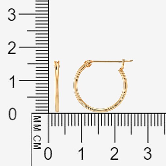 Womens 14K Gold 16mm Round Hoop Earrings