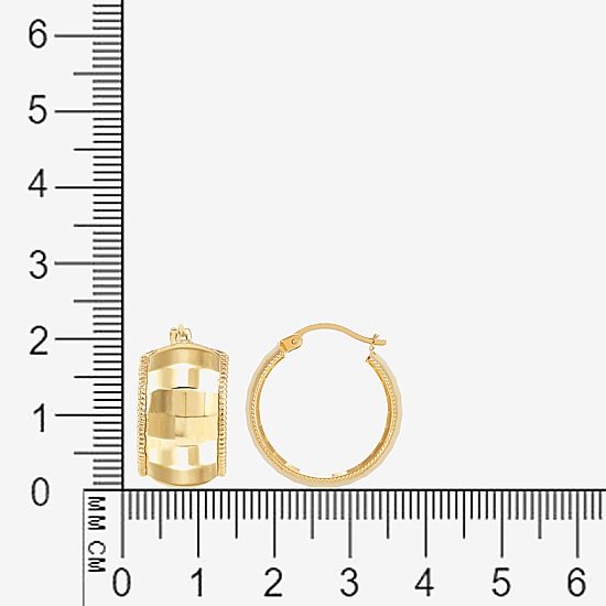 Womens 10K Gold 22mm Round Hoop Earrings