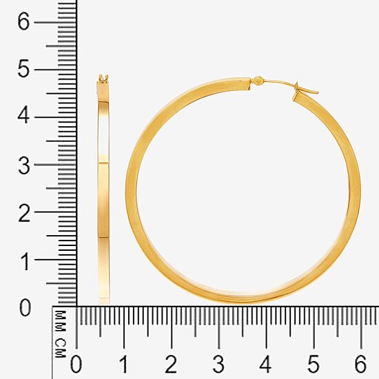 Womens 10K Gold 53mm Hoop Earrings