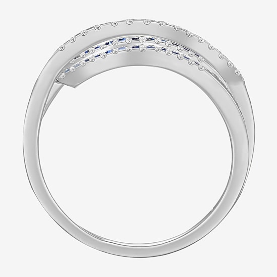 Womens Lab Created Emerald, Sapphire or Ruby 14K Gold Over Silver Sterling Silver Cocktail Ring