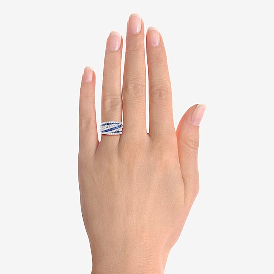 Womens Lab Created Emerald, Sapphire or Ruby 14K Gold Over Silver Sterling Silver Cocktail Ring