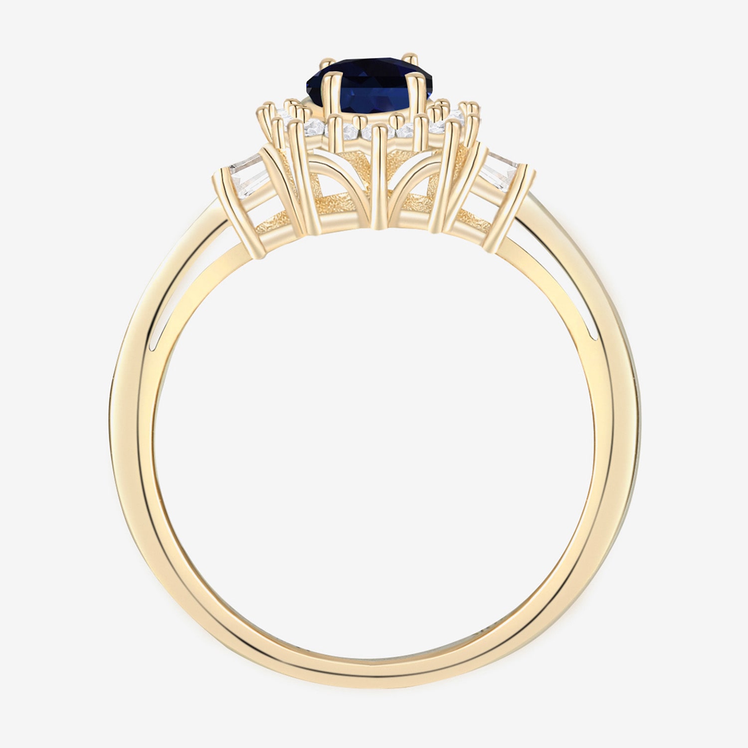 Gemstone & 1/4 C.T. T.W. Diamond 10K Gold Oval Halo Cocktail Ring