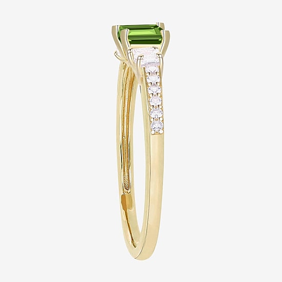 Womens Gemstone 14K Gold Over Silver Halo Delicate Cocktail Ring