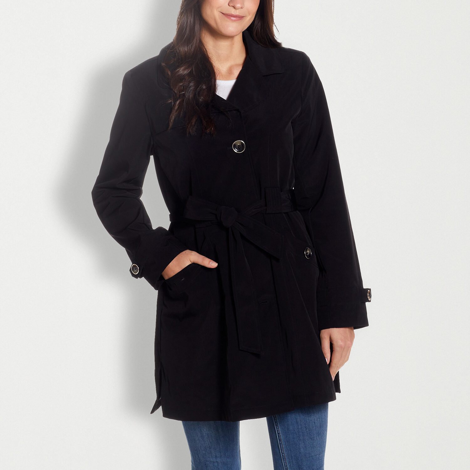 Gallery Womens Belted Midweight Trench Coat